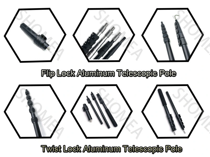 Flip Lockimg PRO Aluminum Telescopic Tube, Extension Pole Parts, Water Fed Pole